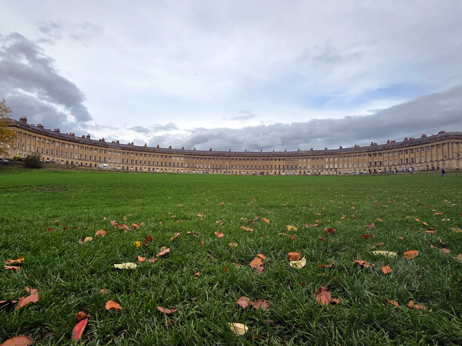 The Royal Crescent in Bath, unique in Europe in size and shape