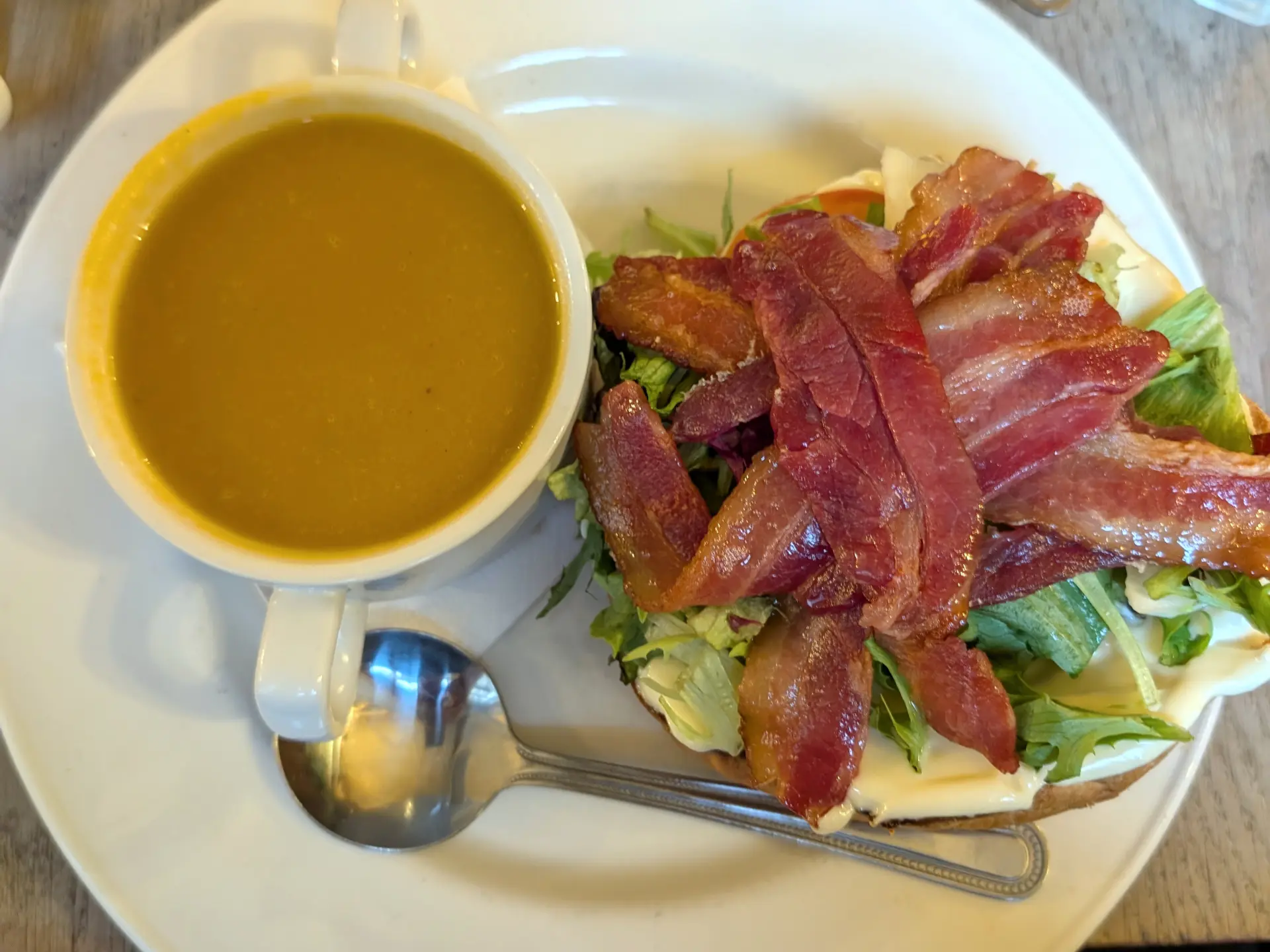 Food at Sally Lunn's - appropriately topped bread with soup