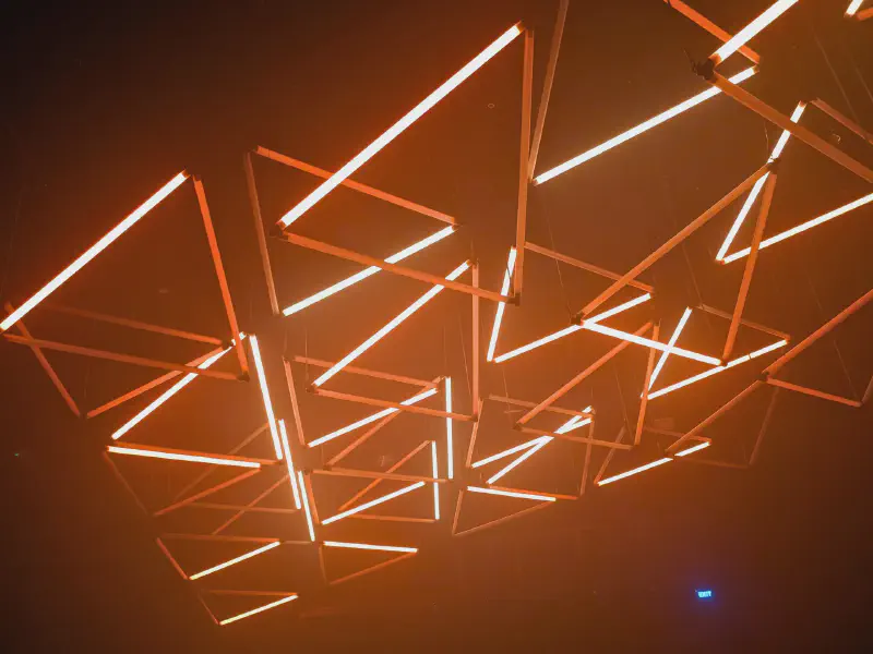 Orange triangles lighting up to the music