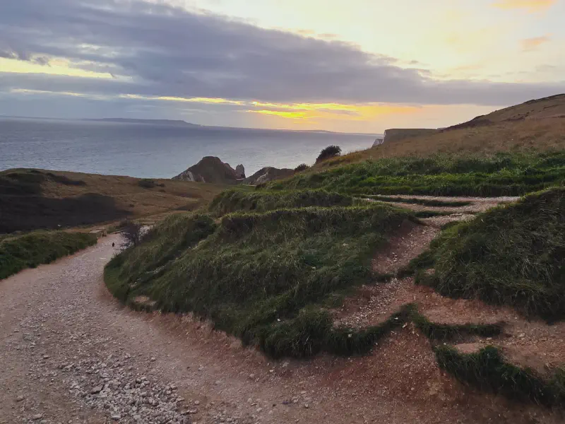 Durdle Door - the descent from the car park