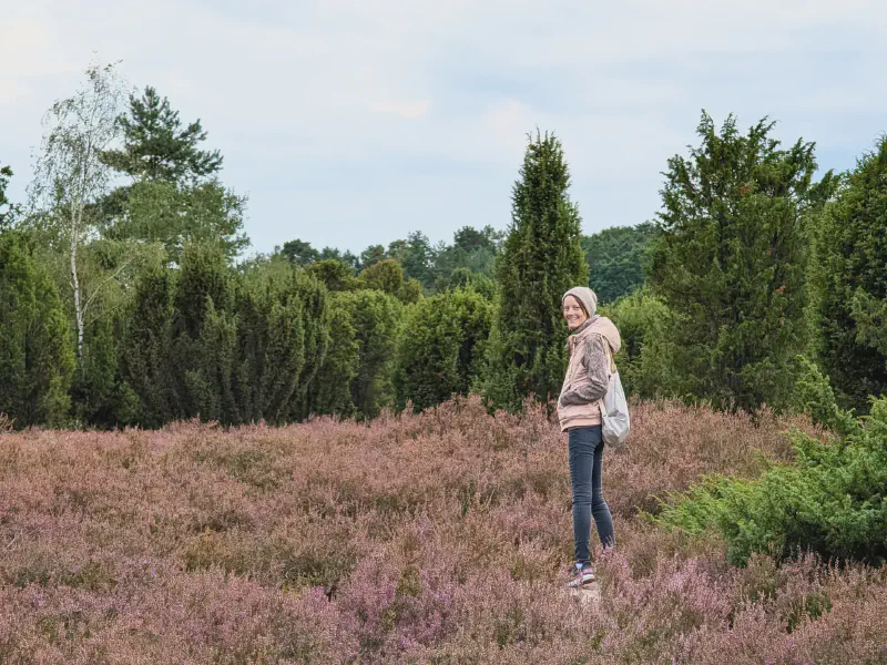 Gina in the blooming heather